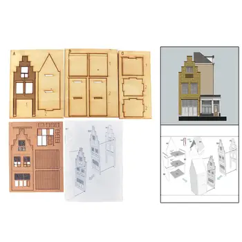 1/87 Модельный строительный набор дом в европейском стиле для ландшафтной диорамы