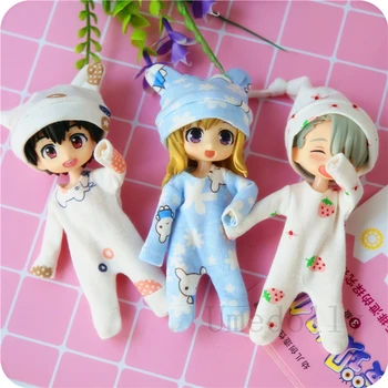1 Комплект Прекрасной пижамы для куклы Obitsu 11 и спального колпака для куклы ob11, 1/12 пижамы для куклы BJD, аксессуары для одежды