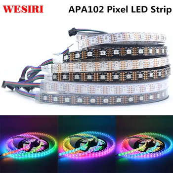 1 м/5 м APA102 SK9822 Smart LED Pixel Strip 30/60/72/96/144 светодиода/пикселей/ m IP30/IP65/IP67 DC5V APA102C 5050 RGB LED Strip Light