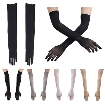 1 пара женских сетчатых бесшовных колготок для пальцев, перчатки, длинные прозрачные перчатки, рукавицы на весь палец, принадлежности для косплея и вечеринки