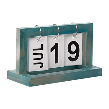 1 шт. Деревянный перекидной календарь, вечный настольный офисный ежегодный планировщик 