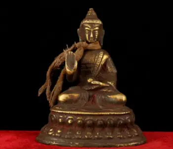 10 см соберите Старую Тибетскую Бронзовую Статую Будды Шакьямуни Ручной Работы AZYC