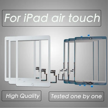 10 шт./лот Для iPad Air 1 ЖК-Внешний Сенсорный Экран Дигитайзер Переднее Стекло Дисплея Замена Сенсорной панели A1474 A1475 A1476