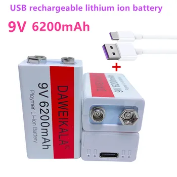 100% Оригинальная литий-ионная аккумуляторная батарея 9V USB 9V 6.8Ah подходит для фотокамер и других серий электронных продуктов + линия USB