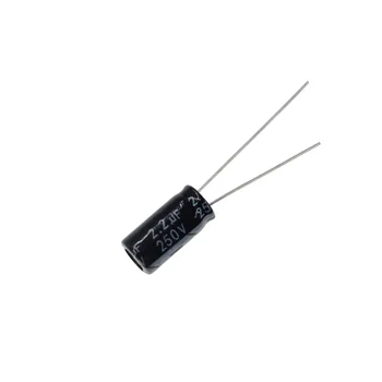 100шт 2,2 мкФ 250 В 2,2 MFD 250 Вт 6*11 мм алюминиевый электролитический конденсатор Радиальный