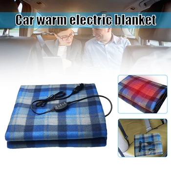 12 В Автомобильное электрическое одеяло с подогревом, универсальное плюшевое одеяло, портативное клетчатое одеяло для дома, путешествий, кемпинга одеяло с подогревом