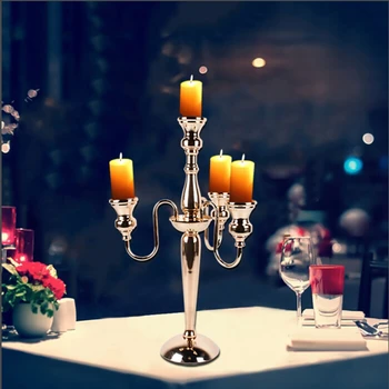12шт) Элегантные высокие свадебные металлические канделябры золотого цвета, металлические подсвечники с вазой для цветов для свадьбы AB0857
