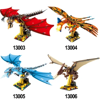 13003 13004 13005 13006 Пазл Строительный Блок Серии Dragon Фигурки Творческая Коллекция Для Детских Игрушек