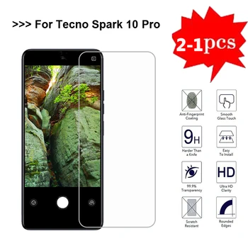 2-1 шт. защитное стекло для Tecno Spark 10 Защитная пленка из закаленного стекла 10C для экрана Tecno Spark 10 Pro 10Pro 6,8 