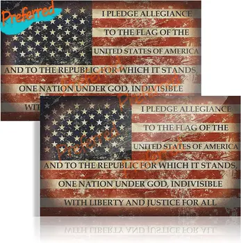 2 X поношенных и изодранных наклеек с американским флагом высокого качества для 2-й поправки, включая клятву верности