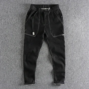 2022 Дизайн ремня с пряжкой, основные джинсы, мужские свободные прямые рабочие брюки Harun 1336