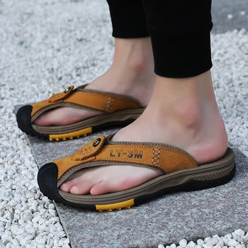 2022 Новые мужские летние сандалии из спилка, походная пляжная обувь, кроссовки, нескользящие мужские тапочки, Большие размеры 38-46, повседневная обувь для мужчин