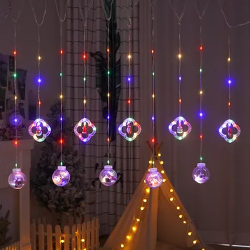 2023 Navidad Festoon LED Fairy Curtain Light Струнные Рождественские Огни для Домашнего Окна Новогодняя Вечеринка Украшение Комнаты EU Plug 220V