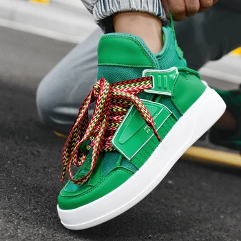 2023 Вулканизированные кроссовки, мужская Зеленая повседневная обувь для мужчин, Новые белые кроссовки для ходьбы на плоской подошве в уличном стиле, Мужская удобная обувь, мужская весна