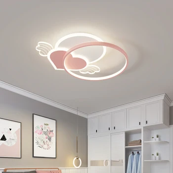 2023 Светодиодная подвесная лампа для детской комнаты, украшение детской спальни, кабинета, Розовое голубое сердце, современные светодиодные светильники для поверхностного монтажа