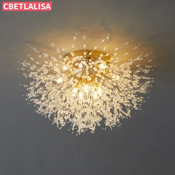 2023 Современная хрустальная люстра в виде одуванчика, Потолочное освещение, лампа для гостиной, столовой, домашнего дизайна в стиле постмодерн, лампа G9