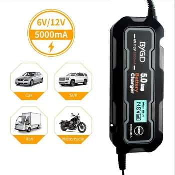220V 110V 12V Smart 5000Ma75W ЖК-дисплей, зарядное устройство для автомобиля, мотоцикла, аварийные принадлежности, зарядное устройство для мотоцикла