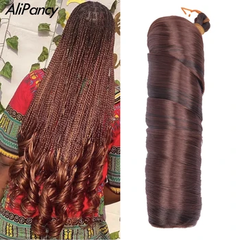 24-дюймовые синтетические Французские Вьющиеся волосы для плетения спиральных локонов, Волосы для вязания крючком, упругие шелковистые косы для объемного наращивания волос для женщин