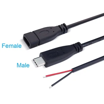 2Pin 4Pin Тип C мужской / женский с открытым концом 2-жильный 4-жильный USB-кабель для быстрой зарядки данных