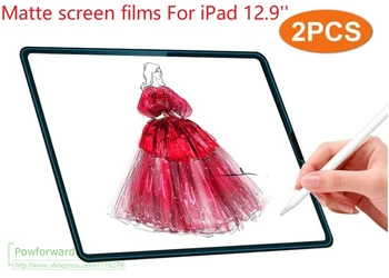 2ШТ Матовая для iPad Pro 12,9 2018 2019 2020 Защитная Пленка для Экрана-Антибликовая ПЭТ-Матовая Пленка, Совместимая с 12,9-дюймовым iPad и Face ID