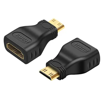 30 шт./лот Позолоченный Mini HDMI C Штекер к HDMI A Женский Адаптер Камера Планшетный ПК HDMI Разъем