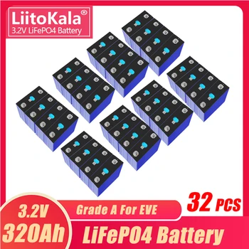 32ШТ Аккумулятор Lifepo4 3.2V 320AH LFP Cells Класса A 12V 24V 48V Аккумуляторная Батарея Глубоких Циклов С Шинами для Гольф-Кара