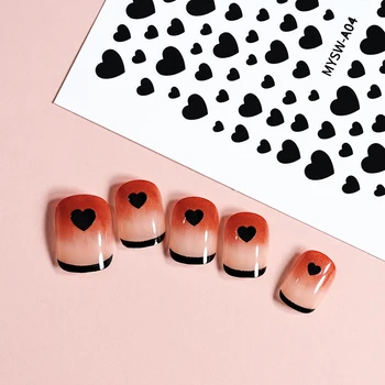 3D Наклейка для дизайна ногтей в виде сердца на День Святого Валентина, Лазерный слайдер в стиле любви, наклейки, украшения, 8 * 10 см, самоклеящиеся аксессуары для маникюра ^*