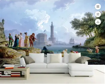 3d фотообои на заказ фреска европейские фигурки замок пейзаж фон гостиная домашний декор обои для стен 3d