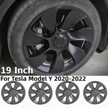 4 шт./компл. 19-дюймовая замена крышки ступицы автомобиля Модификация крышки колеса Декоративная Защитная крышка ступицы для Tesla Модель Y 2020-2022