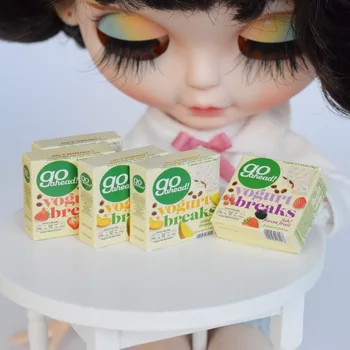 5 Коробок 1/6 Кукольный Домик Миниатюрный Go Yogurt Breaks Модель Для Ролевых Игр Кухонная Кукла Еда для Blyth Obitsu Аксессуары Для Игрушек