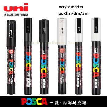 5 Маркеров UNI Ball POSCA PC-1M, ручки для поп-плакатов, граффити, Рекламные Художественные канцелярские принадлежности, Многоцветные Дополнительные школьные принадлежности