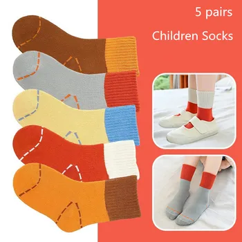 5 пар детских носков для мальчиков и девочек от 1 до 12 лет с надписью 