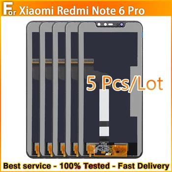 5 шт./Для Xiaomi Redmi Note 6 Note 6 Pro ЖК-дисплей с сенсорным экраном Дигитайзер для Note 6 Note 6 Pro Замена ЖК-дисплея 100% Тест