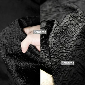 50 см * 135 см/шт Стереоскопическая черная текстурированная винтажная куртка, костюм, брюки, дизайнерская ткань для одежды