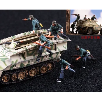5шт в масштабе 1/72, немецкие солдаты Sd.Kfz.251, 5 фигурок, модель с игрушечной машиной, украшение для сцены DIY, кукла