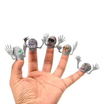 6ШТ Хэллоуин Интерактивный Зомби Ведьма Пальчиковые Рукава Игрушки Мини Голова Призрака Зомби Монстр Пальчиковые Куклы Игрушки Детские Забавные Игрушки