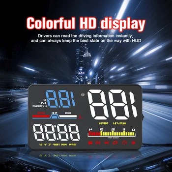 AD D5000 OBD2 Головной Дисплей для Автомобильного Спидометра Измеритель Проектора Лобового стекла Температура Воды Напряжение Тахометр Сигнализация Превышения Скорости