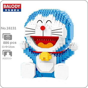 Balody 16131 Аниме Doraemon Cat Робот Сидящее Животное Модель Домашнего Животного DIY Мини Алмазные Блоки Кирпичи Строительная Игрушка для Детей Подарок без Коробки