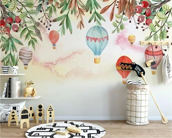 BEIBEHANG 3D фото обои на заказ, фреска цветок, скандинавский минимализм, ручная роспись, мультяшный воздушный шар, стена детского дома