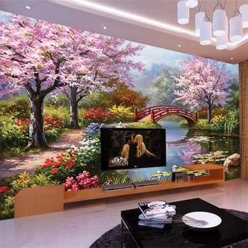 beibehang Пользовательские обои 3d фреска Европейская картина маслом природный пейзаж фоновые обои декоративная роспись гостиной