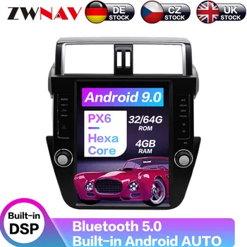Carplay DSP Android 9.0 PX6, Вертикальное радио Tesla, Автомобильный мультимедийный плеер, GPS-навигация для TOYOTA Land Cruiser Prado 150 2014 +