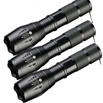 D2 3 x тактический фонарик 18650 LED T6 с высокой мощностью, 5 режимов, масштабируемая алюминиевая фара, мощный фонарь edc, походный фонарь