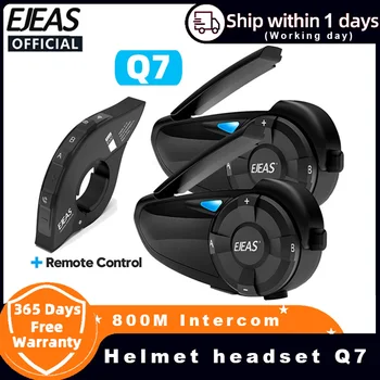 EJEAS Q7 Мотоциклетный шлем Bluetooth-гарнитура Домофон до 7 гонщиков Беспроводной переговорный телефон V5.0 Водонепроницаемый пульт дистанционного управления Quick7 на руле