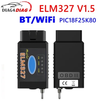ELM327 V1.5 версия bluetooth или WiFi PIC18F25K80 с чипом BT WiFi Для Ford can Switch OBD Сканер Автомобильный Диагностический Инструмент многоязычный