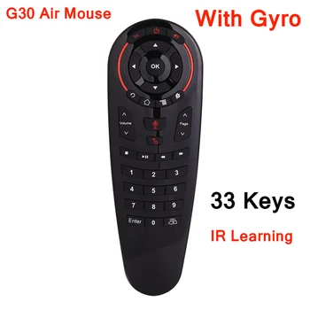 G30S 33 клавиши 2.4G С Гироскопическим Датчиком, Полноклавишная Воздушная Мышь, ИК-Обучающий Google Assistant G30 S Smart Remote Control для box PK G20S