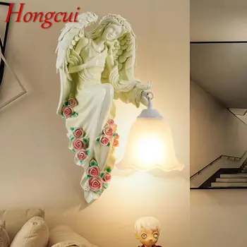 Hongcui Modern Angel Wall Light Indoor LED White Креативный Европейский светильник-бра из смолы для декора дома, гостиной, спальни
