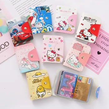 Kawaii Sanrioed Card Bag Мультяшный Милый Портативный Мини-Кошелек С Несколькими Слотами Большой Емкости, Сертификат, Сумка Для Хранения, Подарок