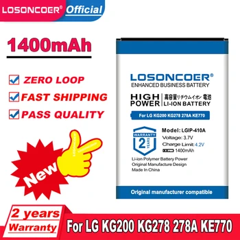 LOSONCOER 1400 мАч LGIP-411A LGIP-410A Батарея Для LG KG200 KG278 278A KE770 KF500 KF510 KG289 KG77 Батарея