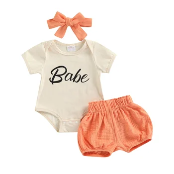 Ma & Baby 3-24 м, Комплект одежды для новорожденных девочек, Шорты-ползунки с буквами, Милые наряды, Летние Костюмы для маленьких девочек D01