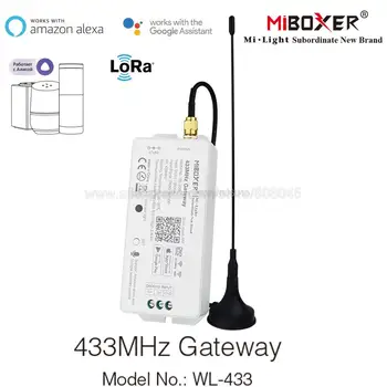 MiBoxer WL-433-433 МГц Шлюз 2,4 ГГц RF Беспроводной Пульт Дистанционного Управления WiFi Приложение Голосовое Управление для MiBoxer LoRa Серии RGBCCT Светодиодный Светильник